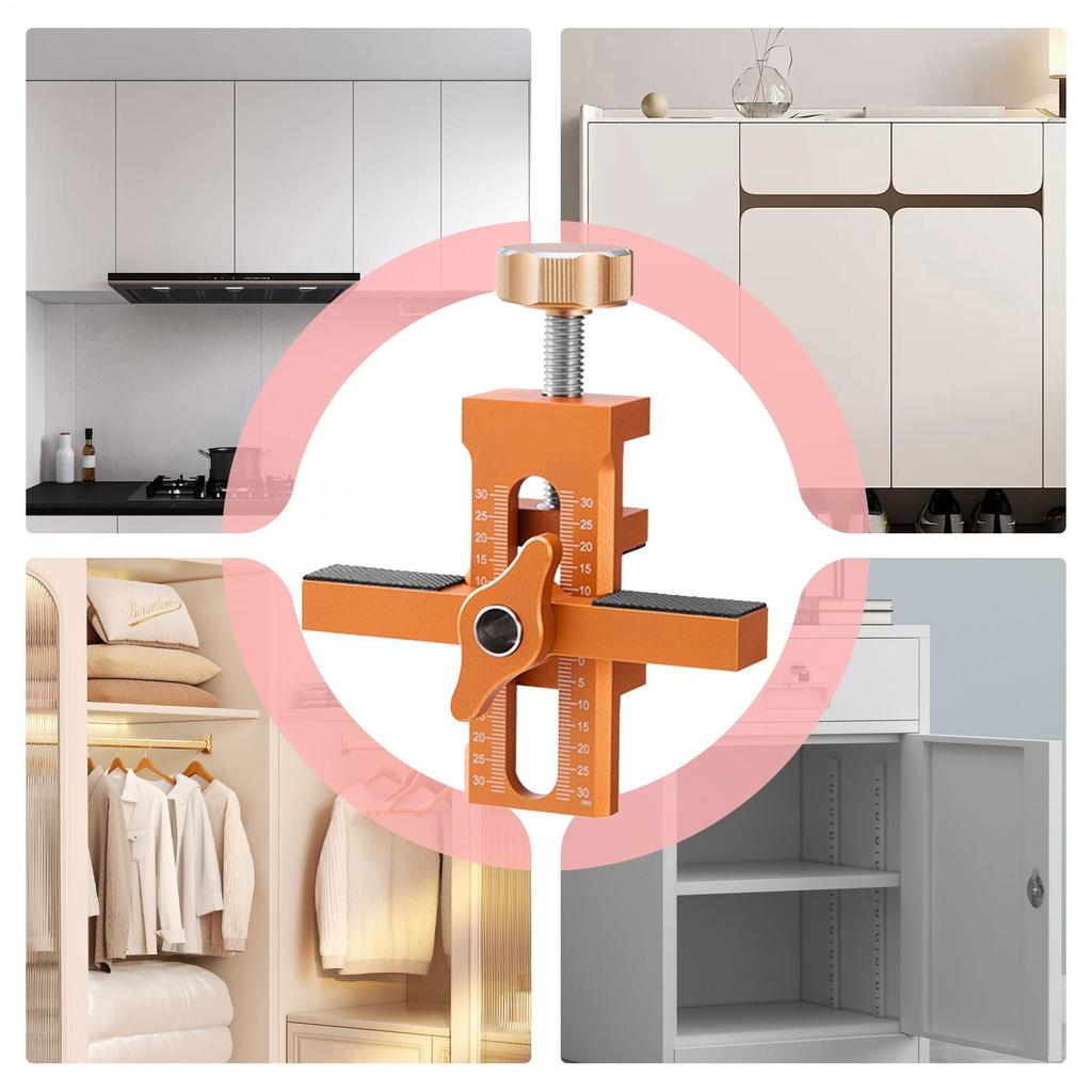 Cabinet Door Installation Positioner Aluminum Alloy Cabinet Auxiliary Positioner Adjustable Cabinet Door Installation Aid