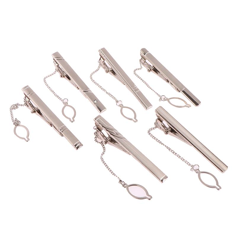1Pc Silver Color Necktie Pin Tie Clip For Men Wedding Necktie Tie Clasp Clip