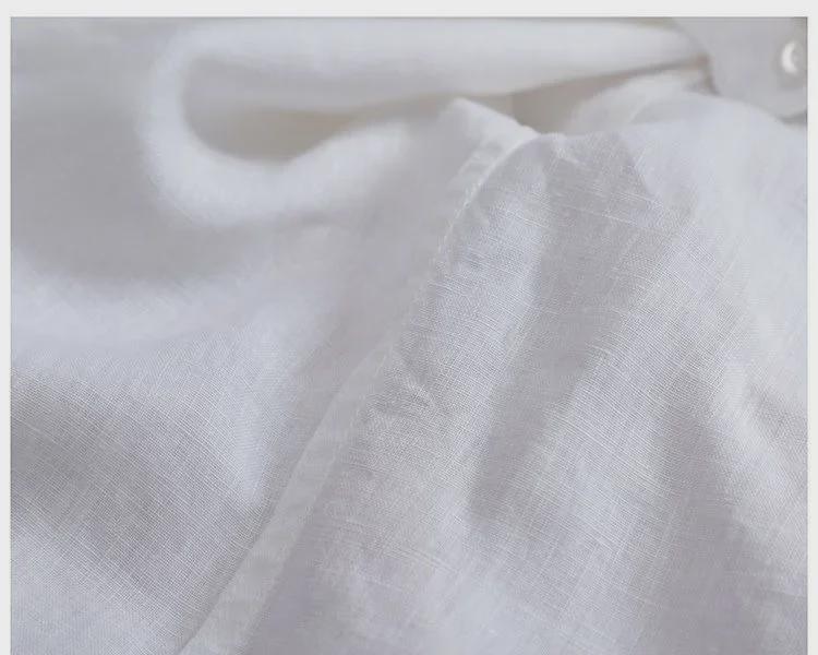 Pánská košile s krátkým rukávem z ledového hedvábí - Letní volný střih, prodyšná, jednobarevná bílá