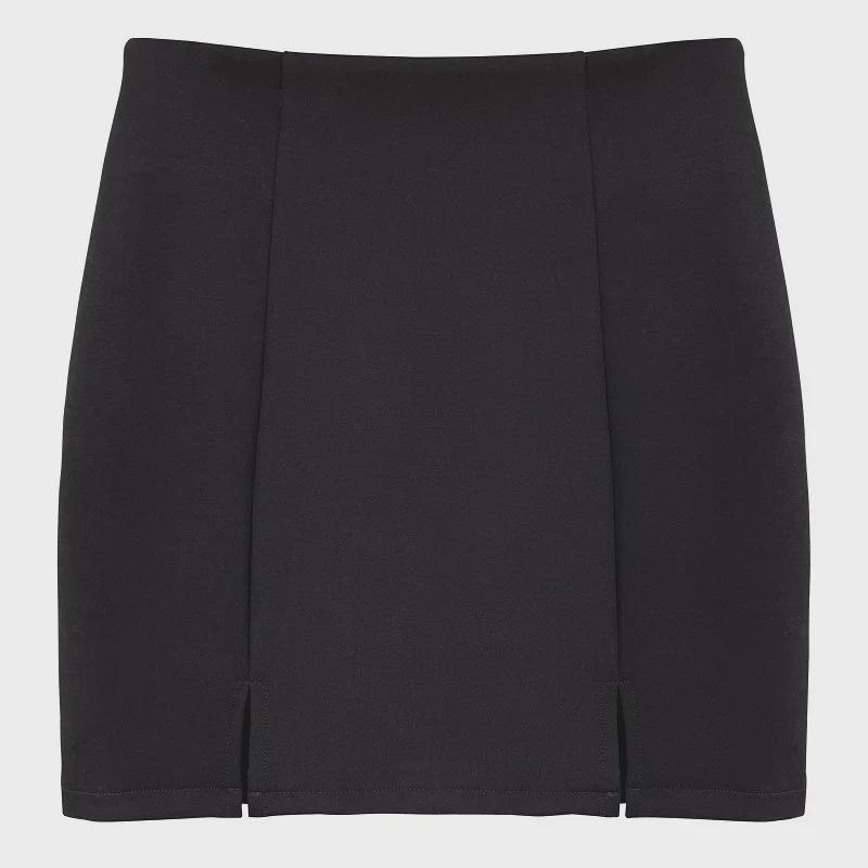 Slimming High-Waist Dongdaemun Skirt: Sexy Slit, Body-Conscious Fit for Women