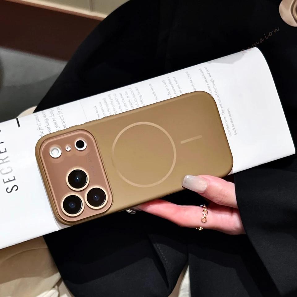 Nuova Cover per Telefono in Silicone Liquido con Finestra Grande Per Per Iphone 12 13 16 17 Pro Max Air 16Pro 17Pro Cover Protettiva Morbida Ufficiale