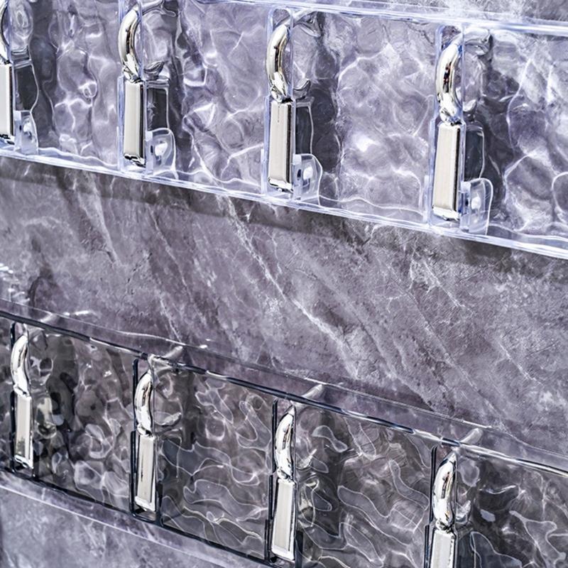 Robuste Kunststoffmaterialien Wellendesigns Mehrzweckhaken Wohnaccessoire für Heimaufbewahrungslösung ohne Bohren