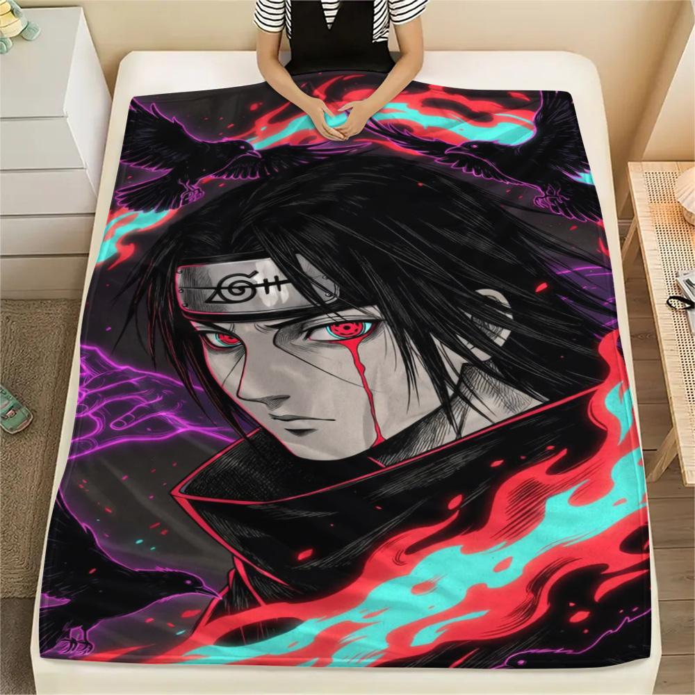 Itachi Uchiha All Match Print Flannel Blanket, Warm Comfort Item for Home Bedroom, Chair, Bed, Sofa and Travel.-TING