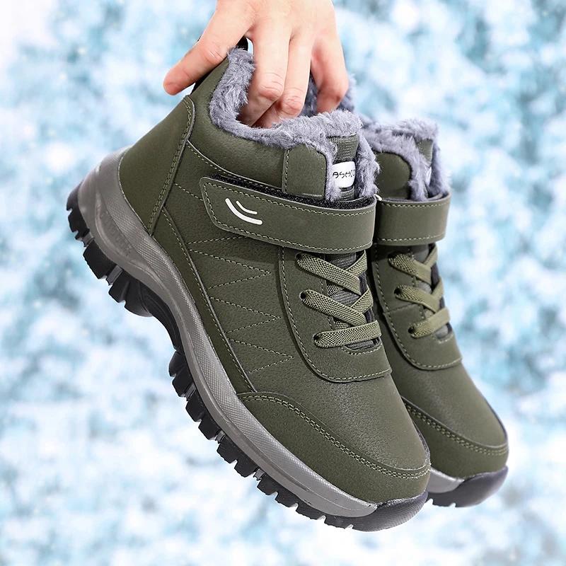 Women's Snow Boots Winter Fleece Thick Anti Slip Snow Boots Wide Last Walking Cotton Shoe Fleece-Lined Warmth Sneakers for Women