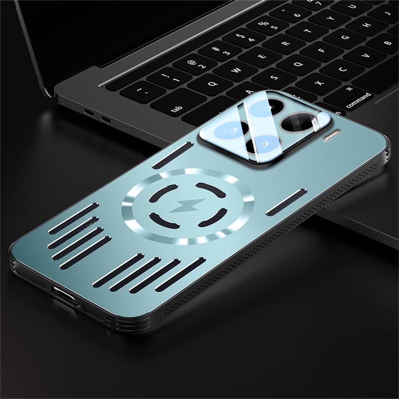 Hard Metal Heat Dissipation Magnetic Wireless Charging Cover For Xiaomi 15 Ultra 14 13 Pro Cool Protective Back Case