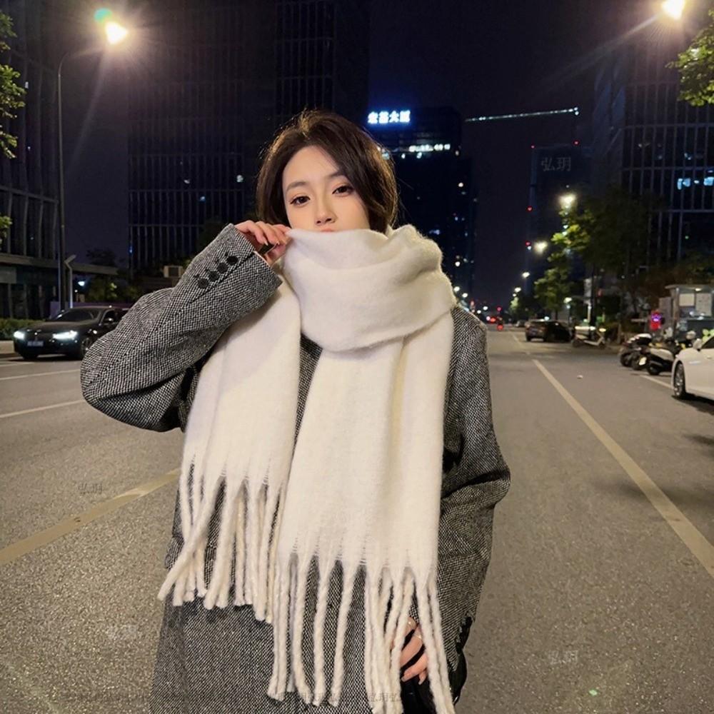 Tassel Winter Cashmere Scarves Mohair Long Shawl Classic Wool Scarf  Student