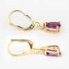 African Amethyst & White Topaz Earrings 925 Silver Gold Plated