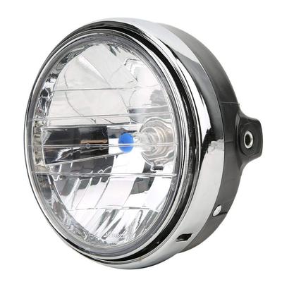 LED Headlight Motorcycle Headlight Motorcycle Headlamp Metal + PC Glass Lens (White) Diameter 17.5cm