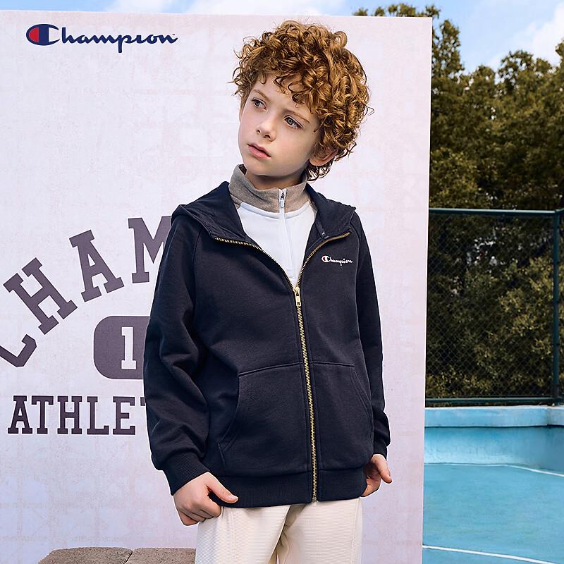 Champion Kids' Cotton Embroidered Hooded Zipper Sweatshirt