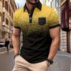 Casual Pocket Button Men's Printed Polo Shirt