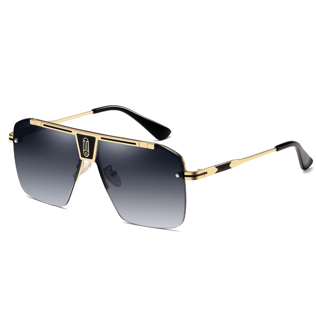 Exclusive Retro Oversized Sunglasses for Men and Vintage [SHEEN KELLY] [Amazon Brand] Women, Square, Rimless, Flat-Top,