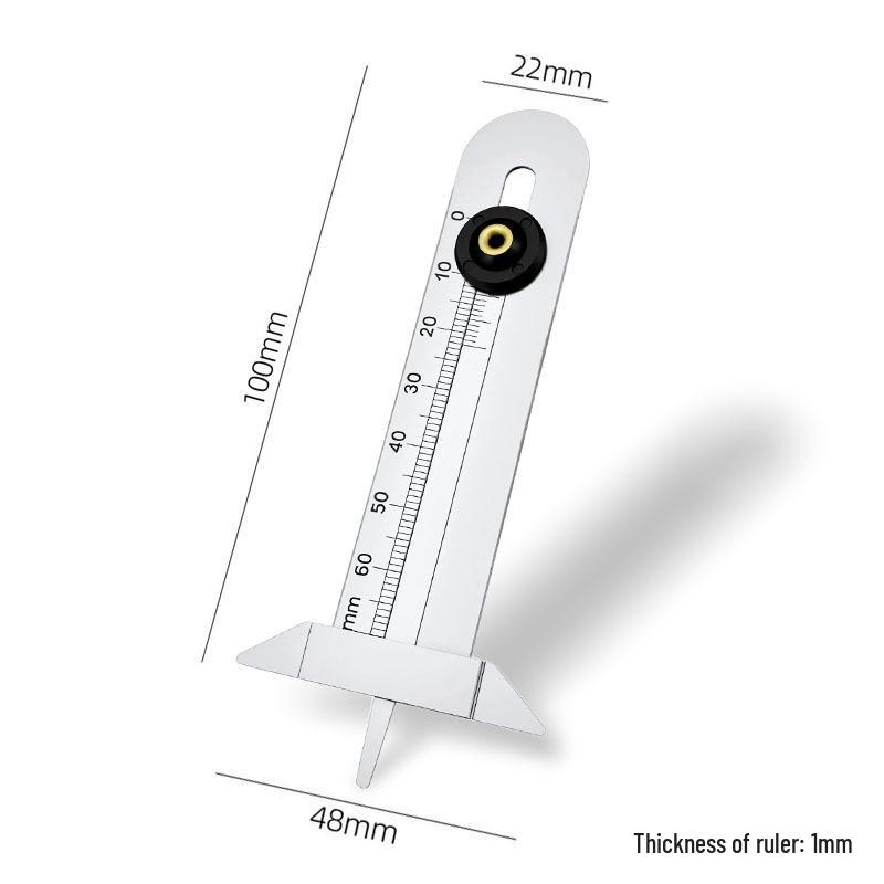 Steel Ruler Positioning and Marking Tool for Woodworking