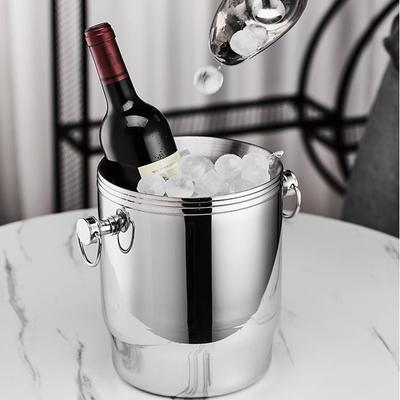 Luxury Double-layer Stainless Steel Ice Bucket, Beer Cooler, Bar Accessories, Champagne, Home Gathering Restaurant Decoration