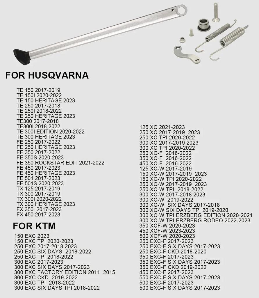 Motorcycle Parking Side Stand With Spring Kit For KTM XC XCW XCF XCFW EXC EXCF 2008-2025 For Husqvarna TE FE TX FX FS 2012-2025
