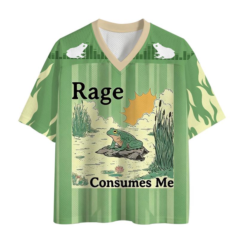 2026 Alpha Male Cat & Frog Meme Mesh Football Jersey Bundle, 4 Styles V-Neck Graphic Tee Y2K Unisex Streetwear Short Sleeve Top