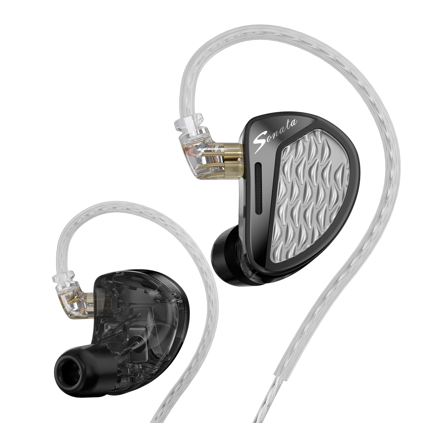 

KZA COUSTICS Sonata Monitor 28 BA Drivers Professional Sound Quality 3D Printed Housing Lightweight Metal Faceplate Memory Foam Eartips Comfortable чорний