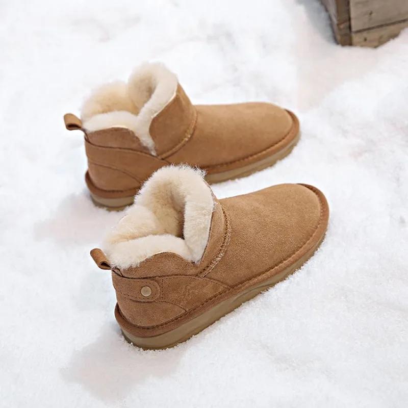 New Classic Thickened Fluff Women's Snow Boots Comfortable Warm Ankle Boots Women Winter Ladies Shoes Chunky Botas Mujer