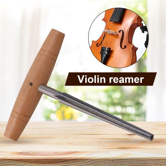 Violin Tapered Reamer Solid Ergonomics Handheld Viola Peg Hole Reamer with Wood Handle Instrument Supplies