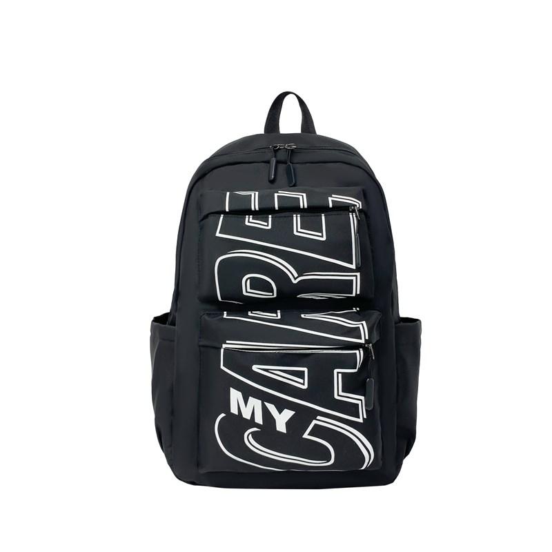 Letter Print Men's Backpack Women's Backpack Large Capacity Student Schoolbag