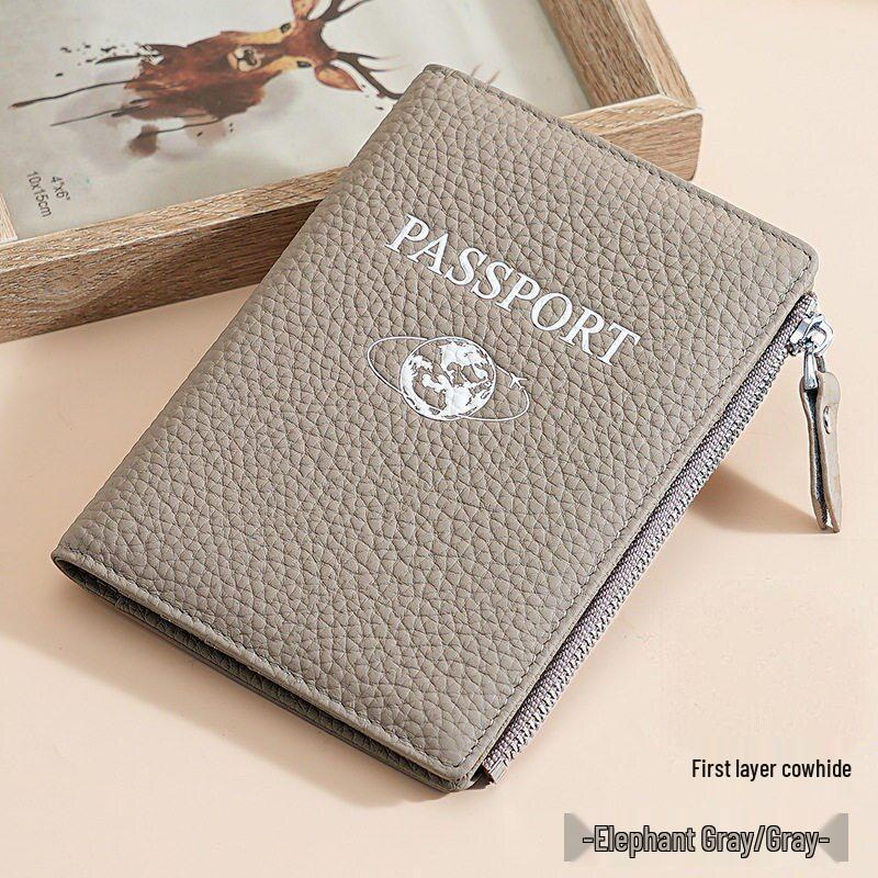 New RFID Anti-Theft Passport & Document Holder with Lychee Pattern - Multi-functional and Portable