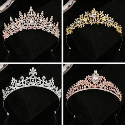 Korean Vintage Rhinestone Princess Headband - Women's Baroque Bridal Crown