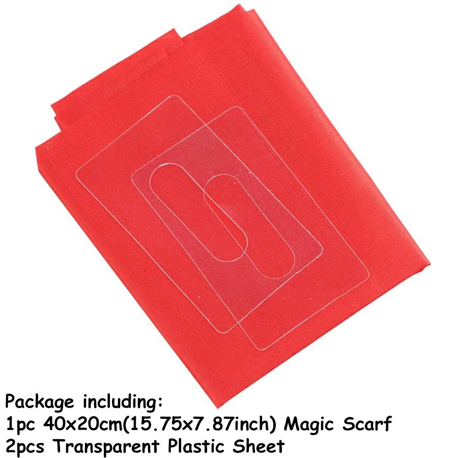 

Magic Scarf Through Phone Trick - Close-Up Street Magic Prop with Transparent Plastic Sheets for Magicians & Party Performers