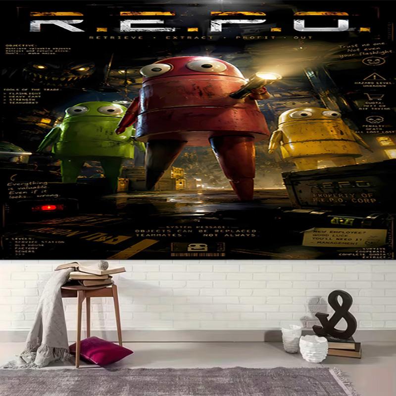 1pc Game R.E.P.O Tapestry, Living Room, Bedroom, Office, Party Decor, Ideal Festive Gift
