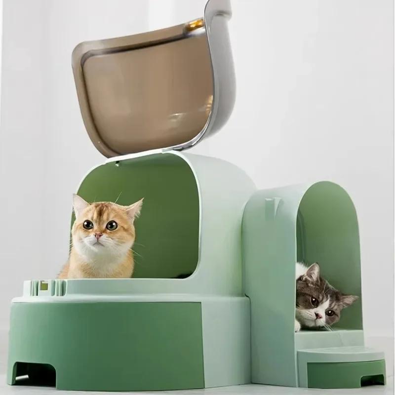 Super Large Drawer-Style Cat Litter Box Fully Enclosed Design with Flip-Top Lid Sand-Proof Toilet for Cats Spacious Litter Tray