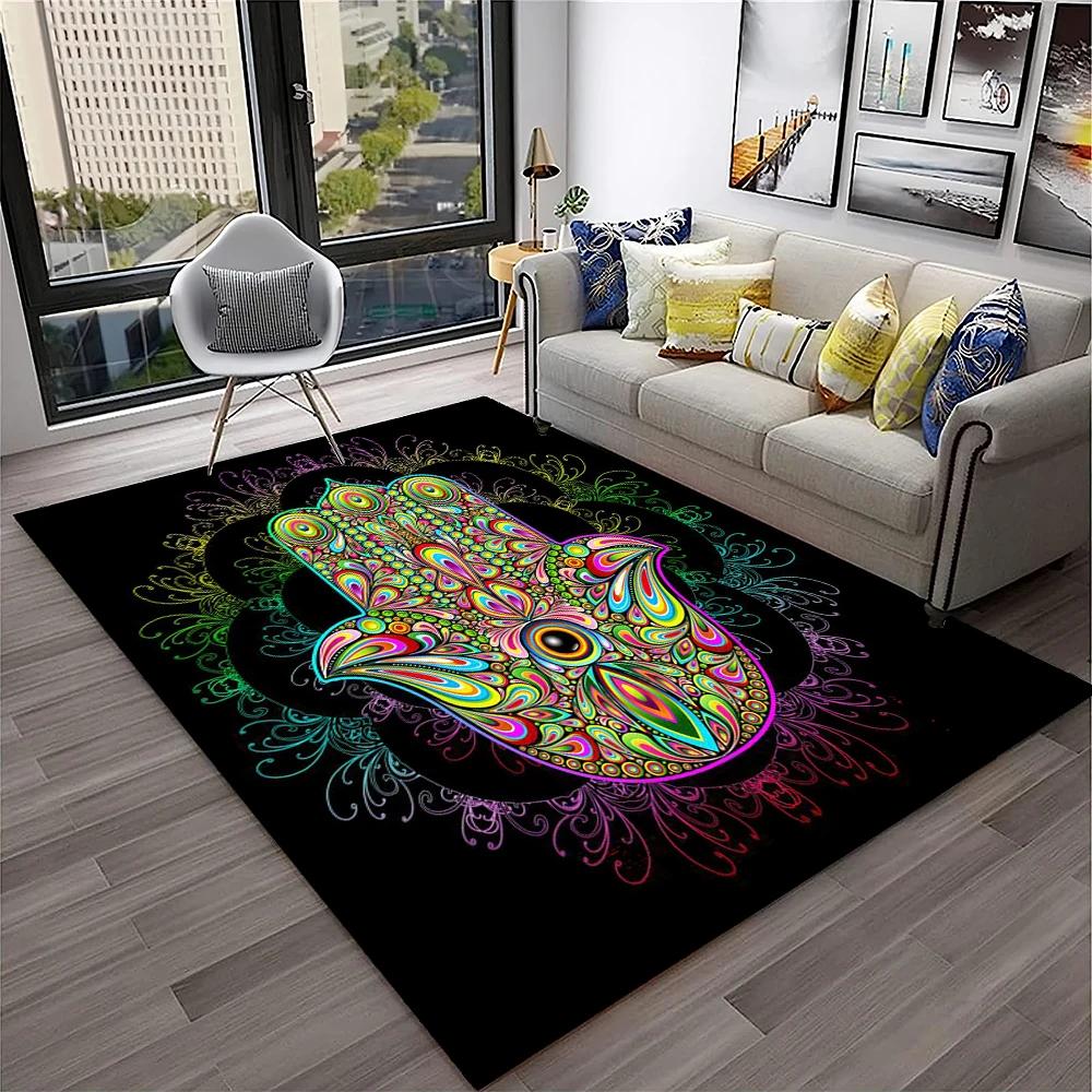 3D Evil Eye Nazar Tree of Life Carpet Rug for Home Living Room Bedroom Sofa Playroom Doormat Decor,Area Rug Non-slip Floor Mat