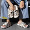 Sommer Hausschuhe mit Anime-Print für Herren, Sandalen, Sommer-Hausschuhe für Paare, modische, dicke Unterseite, rutschfeste Slip-On-Urlaubs-Strandschuhe