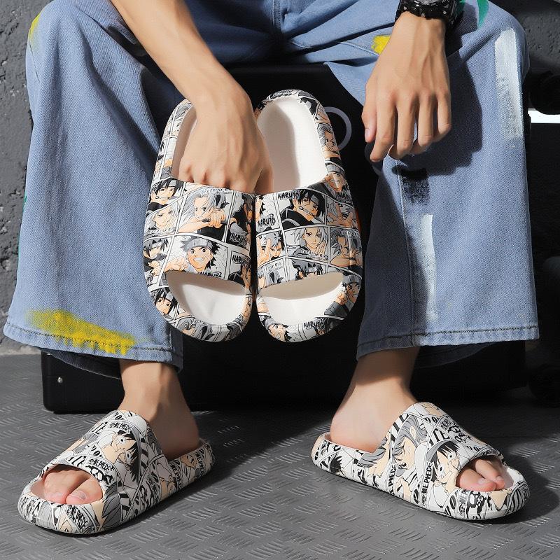 Ciabatte Estive con Stampa Anime Sandali da Uomo Ciabatte Estive da Coppia Moda Fondo Spesso Antiscivolo Infilabili Vacanze Scarpe da Spiaggia