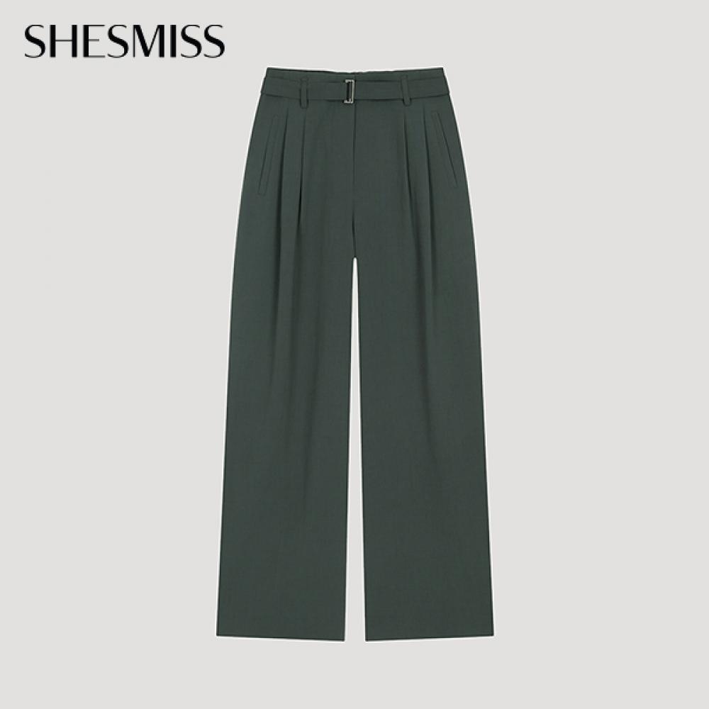 

She S miSS Belted Two Tuck Wide pantS SwwSlo22190 Dg dark gray/44