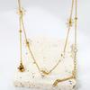 Stainless Steel Trendy 18K Gold Plated Summer Jewelry Beaded Pearl Necklaces Dainty Choker Flower Pendant Necklace for Women