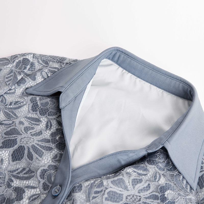 Φόρεμα Καρντιγκάν με Κεντητό Λουλούδι Μεγάλο Μέγεθος - Ελαφρύ Ώριμο Στυλ, Χρώμα Αντίθεσης, Συλλογή Άνοιξη/Φθινόπωρο 2015 για Γυναίκες με Πλούσιες Καμπύλες