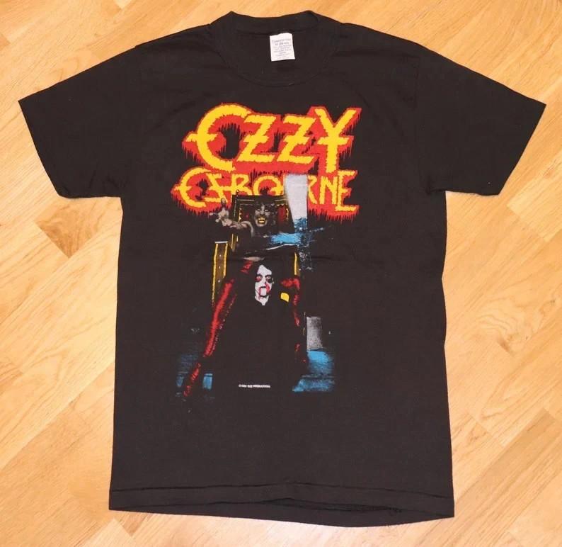 198283 OZZY OSBOURNE vintage rare 80039s concert tour rock metal tee tshirt Unisex T-Shirt XXXXL