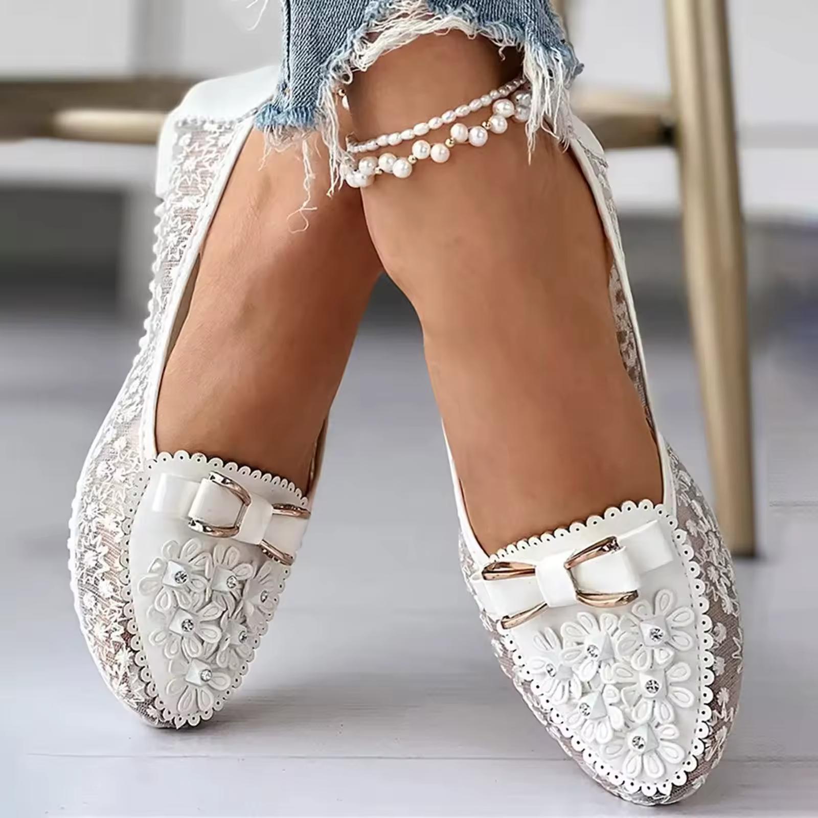 First Club Dames Zomer Ontwerp Zachte Enkele Schoenen Elegante Ademende Lage Mond Schoenen 36 wit