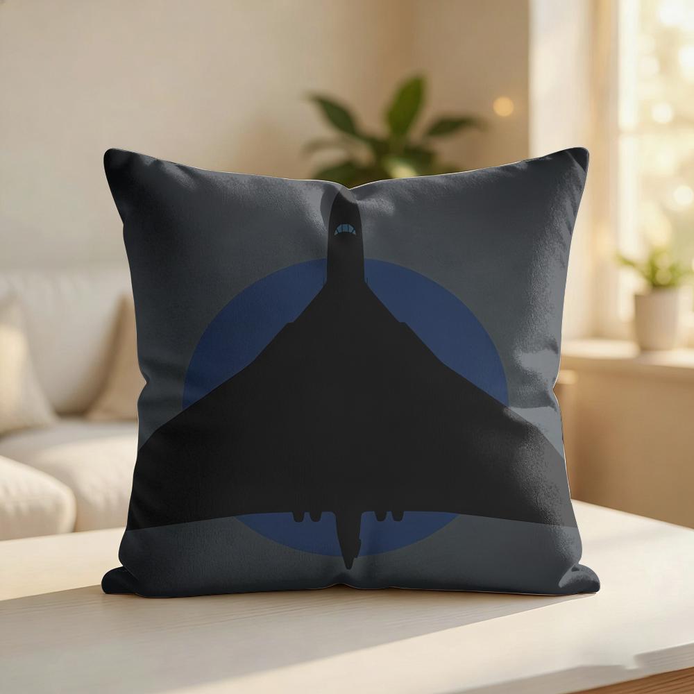 Fighter Jet Enthusiast Cool Cushion Cover Silky Short Plush Invisible Zipper Dustproof Sofa Pillow Case For Home Decor