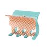 Simple Hair Bun PVC Material Checkered Claw Clip Hair Volume Multi-practical Shark Clip