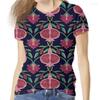 Summer Round Neck Vintage Floral Pattern 3D Print Top Fashionable Casual Short Sleeved Women's T-shirts