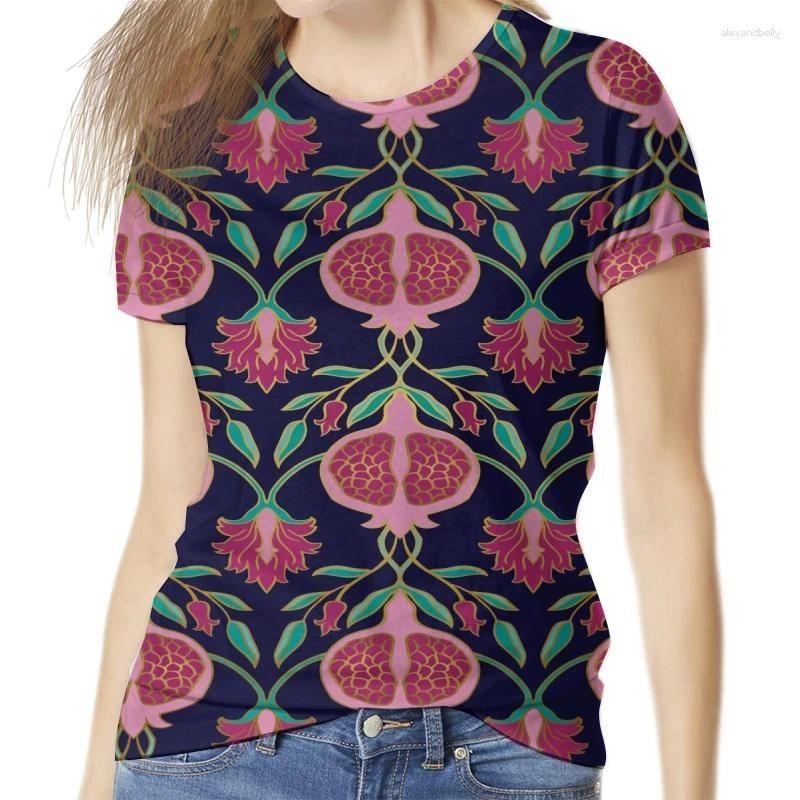 

Летний топ с круглым вырезом, винтажным цветочным узором и 3D-принтом, модная повседневная женская футболка с коротким рукавом XS
