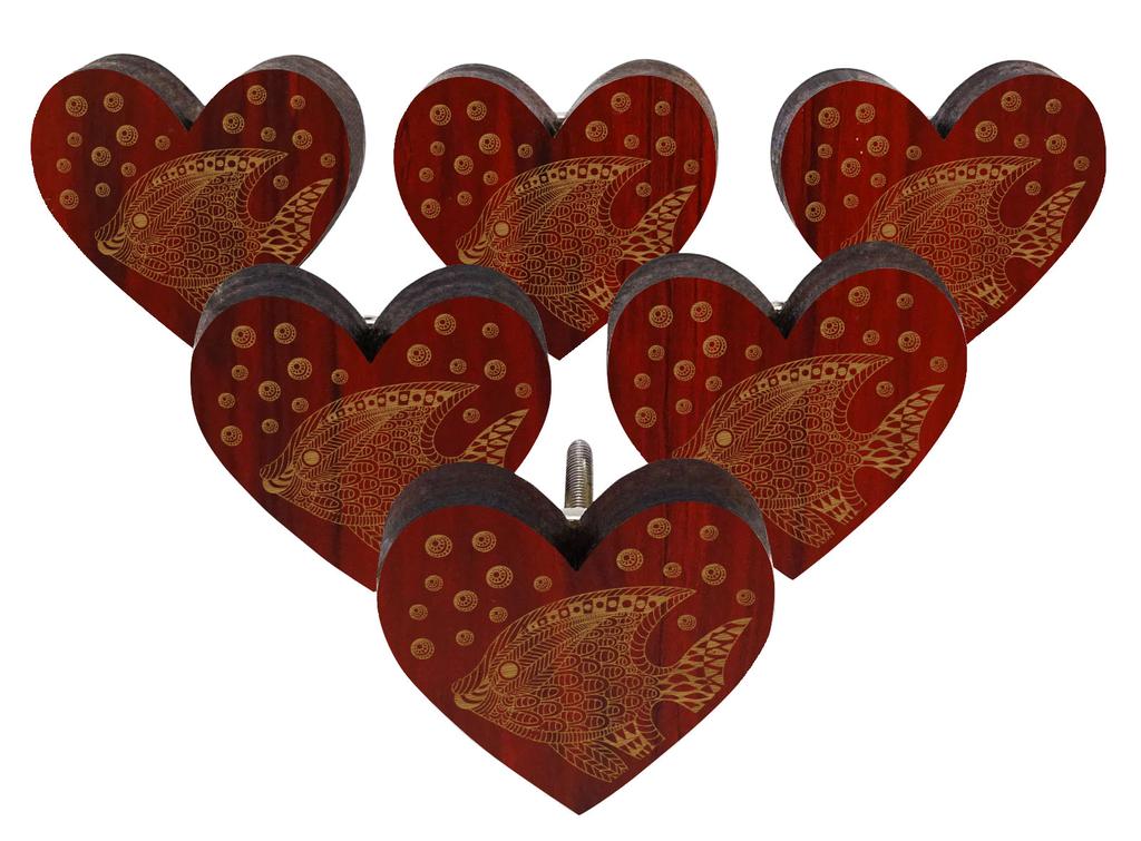 IBA Indianbeautifulart Braun Gravierte Knöpfe Packung mit 10 Hölzernen Schranktürknöpfen Schublade