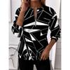 Women's Zip Up Sweatshirts Zipper Print Graphic Geometric Abstract Fashion Casual Long Sleeve Round Neck Half Zip Regular Tops