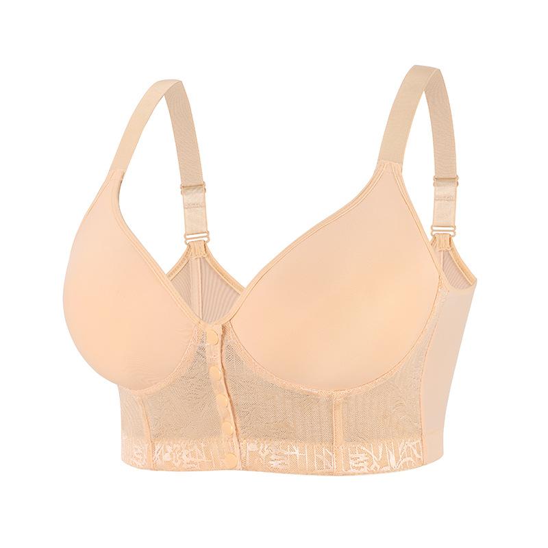 

Plus Size Women Summer Sexy Lace Adjustable Strap Front Button Underwear 6XL абрикосовий