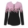 Camiseta de manga larga con cremallera y estampado creativo para mujer, transpirable, suave y cómoda, adecuada para uso casual durante todo el año.