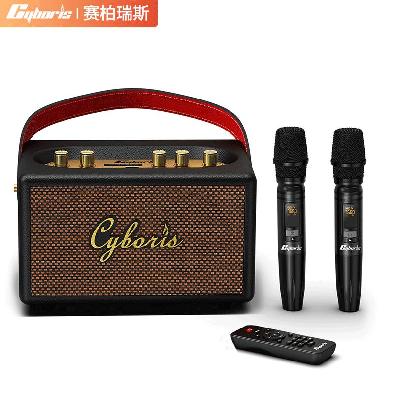 T9 Retro Høyttalere Trådløs HD-lyd Metall Bass Bluetooth-høyttaler Hjemmeradio Stor kapasitet batteriboks Karaoke Mic Caixa De Som