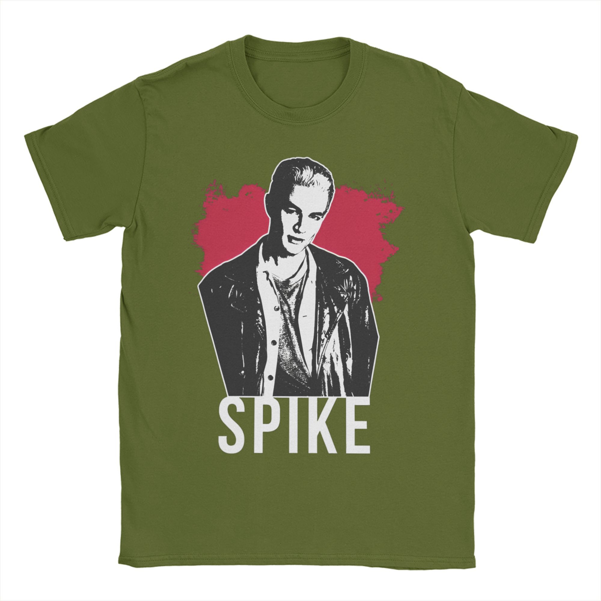 

Buffys The Vampires Slayers Spike T Shirts Men s 100% Cotton Leisure T-Shirt Crewneck Fashion Tees Short Sleeve Tops Original 4XL