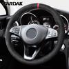 CARDAK Autostuurhoes Rode Markering Zwart Suede Voor Mercedes-Benz C180 C200 W205 C300 B200