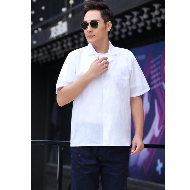Men's Short Sleeve White Lab Coat for Summer - Doctor's Workwear