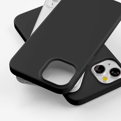 Ultra tenký matný silikonový měkký kryt pro iPhone 14 13 12 Mini 11 Pro XS Max X XR SE 3 7 8 6S 6 Plus Jednobarevný zadní kryt v černé barvě