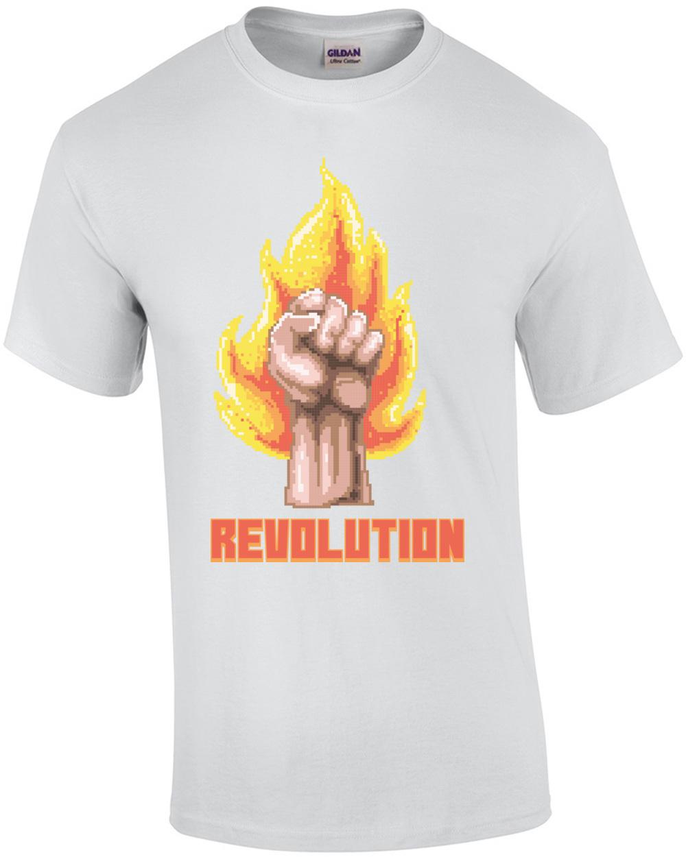 Revolution Burning Fist Retro T-Shirt Unisex T-Shirt L